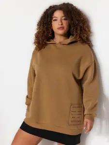 Trendyol Hooded Drop Shoulder Sleeves Longline Sweatshirt