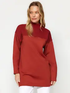 Trendyol High Neck Longline Pullover Sweatshirt