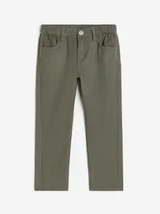 H&M Boys Pure Cotton Relaxed Tapered Fit Trousers