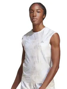 ADIDAS Fast Aop Tee Abstract Printed Sleeveless Sports T-Shirt