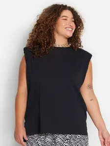 Trendyol Plus Size Round Neck Pure Cotton T-Shirt