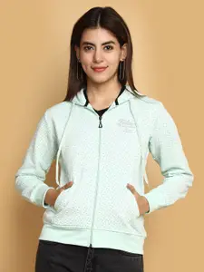 V-Mart Geometric Printed Long Sleeves Hooded Cotton Sweatshirt