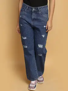V-Mart Women Mildly Distressed Knitted High-Rise Jeans