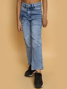 V-Mart Girls Mid Rise Heavy Fade Clean Look Cotton Jeans