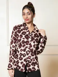 Urban Sundari Classic Animal Printed Cotton Casual Shirt