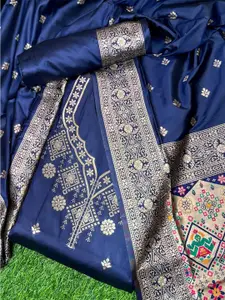 VISHNU WEAVES Ethnic Motifs Woven Design Pure Silk Unstitched Dress Material