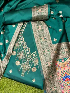VISHNU WEAVES Ethnic Motifs Woven Design Zari Detail Pure Silk Unstitched Dress Material