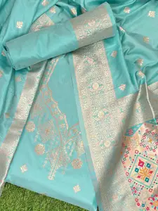 VISHNU WEAVES Ethnic Motifs Woven Design Zari Detail Pure Silk Unstitched Dress Material