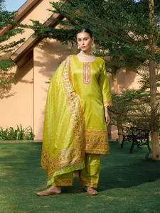 VISHNU WEAVES Ethnic Motifs Woven Design Zari Pashmina Unstitched Dress Material