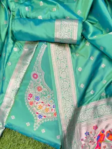 VISHNU WEAVES Woven Design Zari Pure Silk Unstitched Dress Material