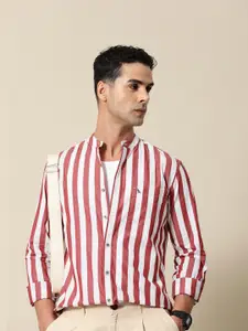 Mr Bowerbird Men Premium Slim Fit Striped Casual Shirt
