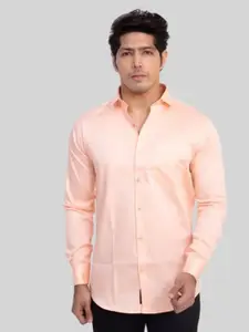 INDIAN THREADS Men Peach-Coloured Slim Fit Formal Shirt