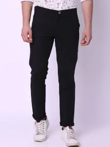 Oxemberg Men Slim Fit Mid-Rise Flat-Front Cotton Chinos
