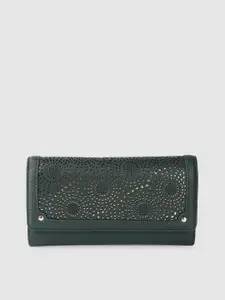 Lino Perros Women Laser Cut Detail Three Fold Wallet