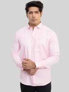 INDIAN THREADS Men Pink Slim Fit Formal Shirt