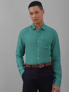 Allen Solly Slim Fit Micro Ditsy Printed Pure Linen Casual Shirt