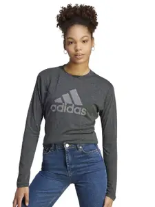 ADIDAS W Winrs Brand Logo Printed Slim-Fit Long Sleeves T-Shirt