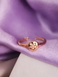 DressBerry Gold toned Stone-Studded Finger Ring