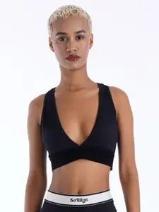 So What Half Coverage Lightly Padded Workout Bra Moisture Wicking