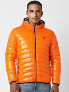 Peter England Casuals Hooded Long Sleeves Nylon Puffer Jacket