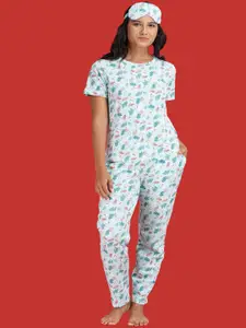 mackly Graphic Printed Pure Cotton Night suit