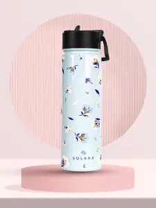 Solara Stainless Steel Vacuum Insulated Water Bottle, Blue Blossoms - 650 ML