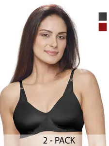 Lovable Pack Of 2 Full Coverage Non Padded Cotton Everyday Bra With All Day Comfort