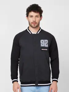 SPYKAR Typography Printed Mandarin Collar Sweatshirt