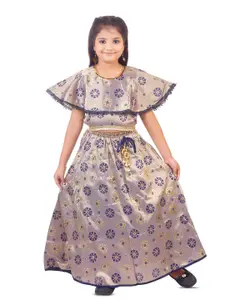 BAESD Girls Woven Design Ready to Wear Lehenga & Blouse
