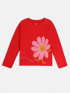 MINI KLUB Girls Floral Printed Casual T-shirt