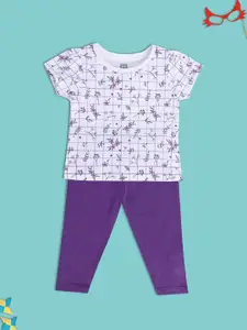 MINI KLUB Girls Printed Top with Pyjamas