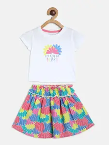 MINI KLUB Infant Girls Cotton Printed Top with Skirt