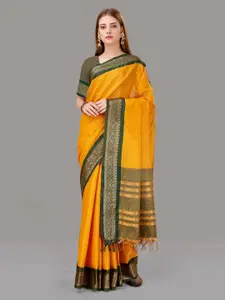 ZIBLON Gold-Toned Woven Design Zari Art Silk Designer Kanjeevaram Saree