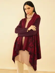 Soch Women Purple Long Sleeves Shrug