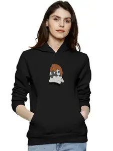 BAESD Women Black Hooded Sweatshirt