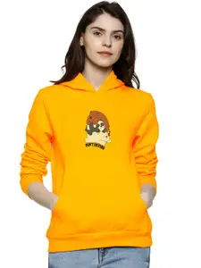 BAESD Women Yellow Hooded Sweatshirt