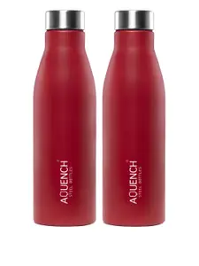 AQUENCH Red 2 Pieces Stainless Steel Water Bottles1000ml