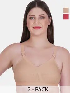 Reveira Pack of 2 Full Coverage Non Padded Dry Fit Everyday Bras With All Day Comfort
