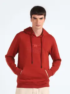 Flying Machine Typography Printed Hood Pullover Sweatshirt