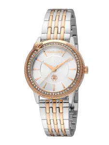 Roberto Cavalli Women Embellished Stainless Steel Straps Watch RC5L037M0105