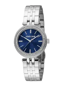 Roberto Cavalli Women Embellished Dial & Stainless Steel Straps Watch RC5L031M0055