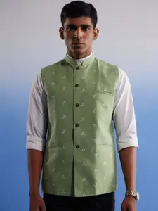 VASTRAMAY Printed Cotton Nehru Jacket