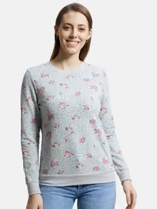 Jockey Women Grey Printed Sweatshirt