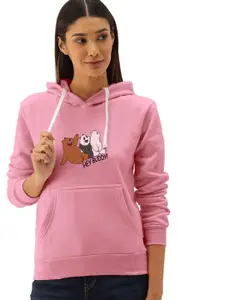 BAESD Women Pink Hooded Sweatshirt
