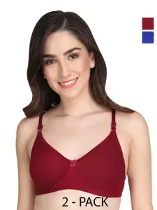Liigne Pack Of 3 Full Coverage Non Padded Everyday Bra With All Day Comfort