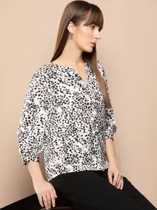 Chemistry Abstract Printed Satin-Finish Casual Shirt