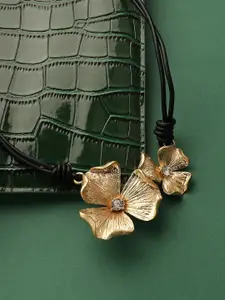 SOHI Gold-Plated Artificial Stones Studded Necklace