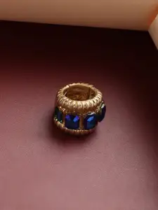 SOHI Gold-Plated Stone-Studded  Cocktail Ring