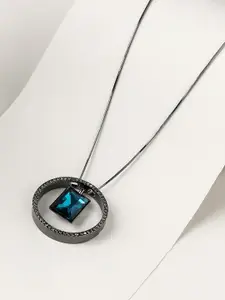 SOHI Silver-Plated Stone-Studded Necklace