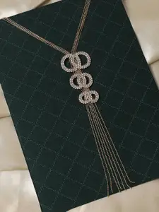 SOHI Gold-Plated Stone-Studded Necklace